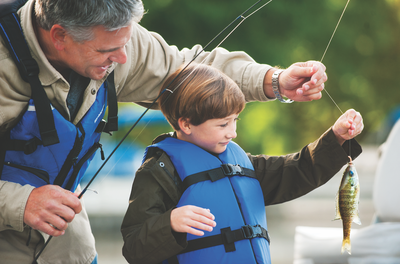 Father and son fishing